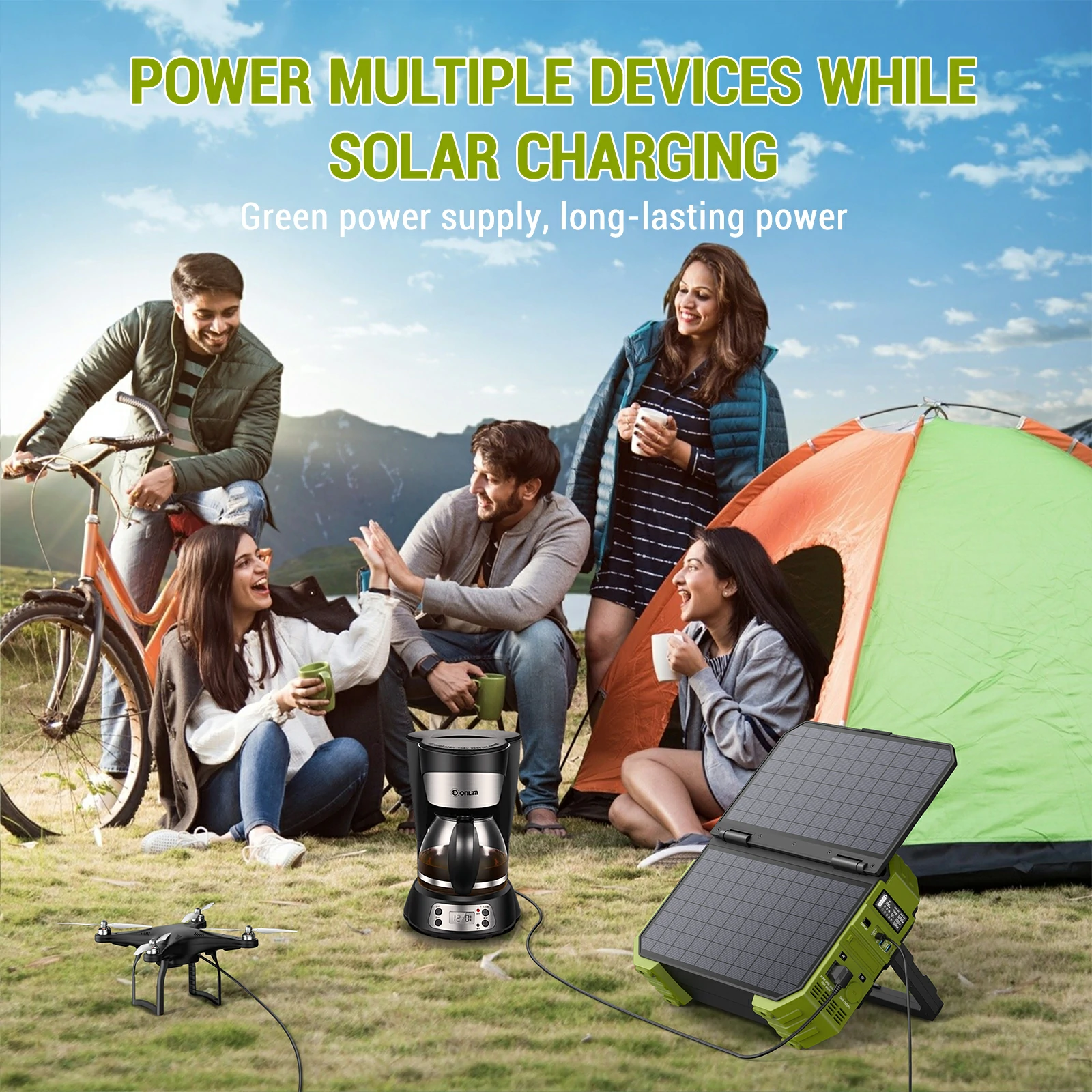 CL-Portable Power Station with Built-in Solar Panel