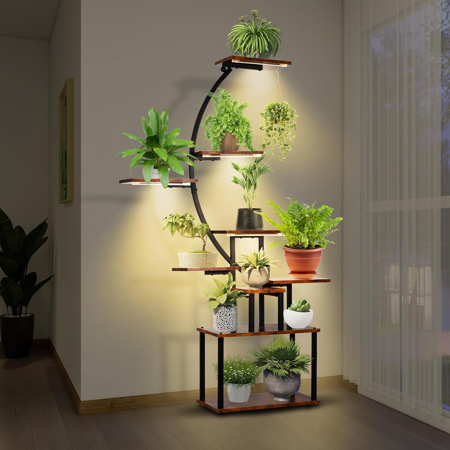 TN-🌿 Nine-Tiered Flower Stand with Grow Lights ✨