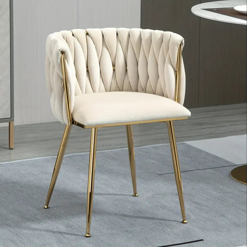 ✨ Set of 2 Woven Upholstered Dining Chairs – Modern &amp; Chic ✨