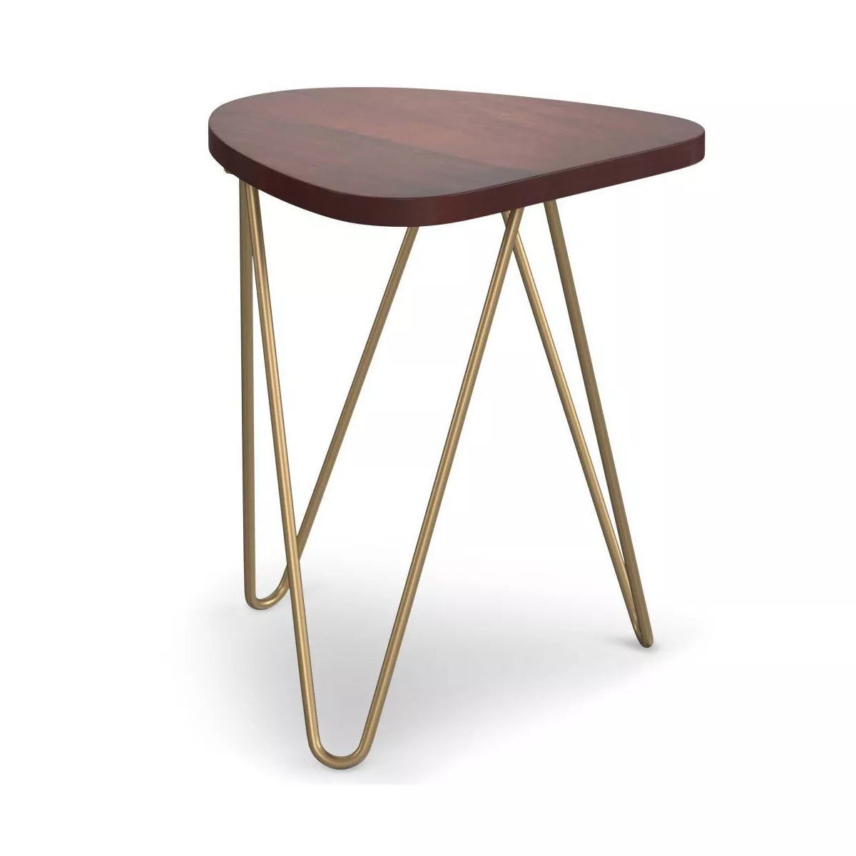 Tillman Accent Table in Metal and Dark Brown Wood