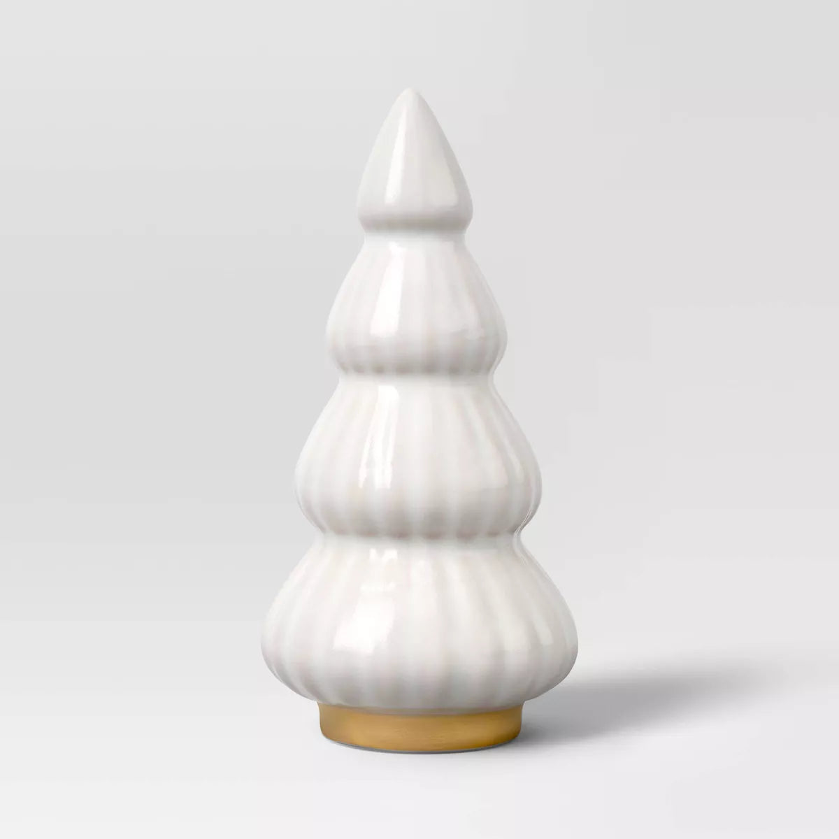 Small Ivory Wavy Edge Ceramic Decorative Christmas Tree