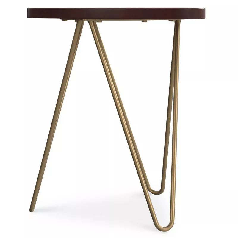 Tillman Accent Table in Metal and Dark Brown Wood