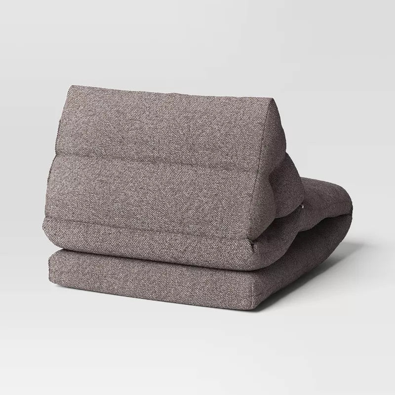 Quilted Foam Gray Dorm Lounge Chair