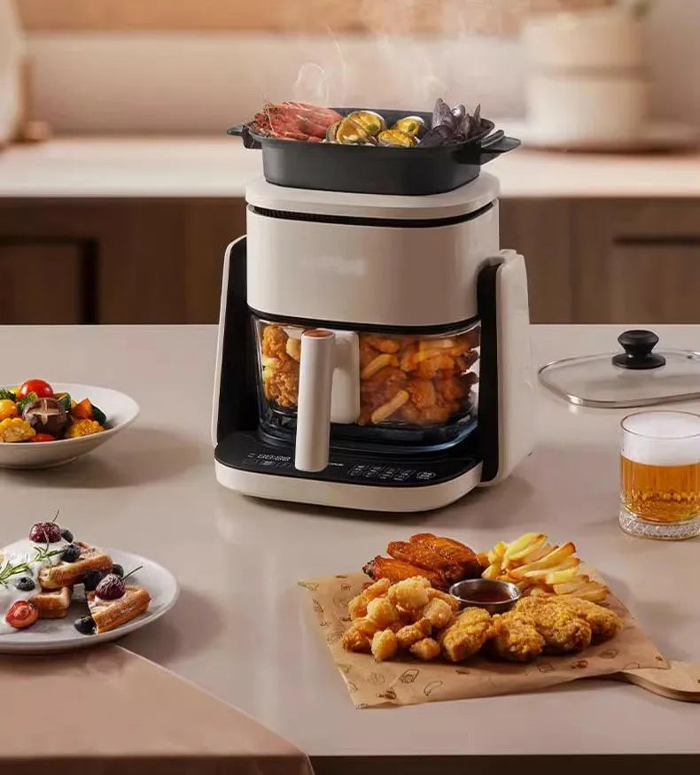 Customized Rotatable Air Fryer and Cooker with High Quality Transparent Glass