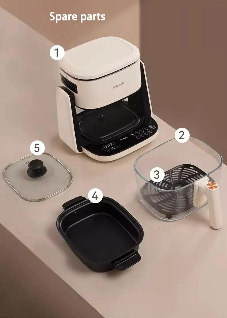 SJ- Customized Rotatable Air Fryer and Cooker with High Quality Transparent Glass