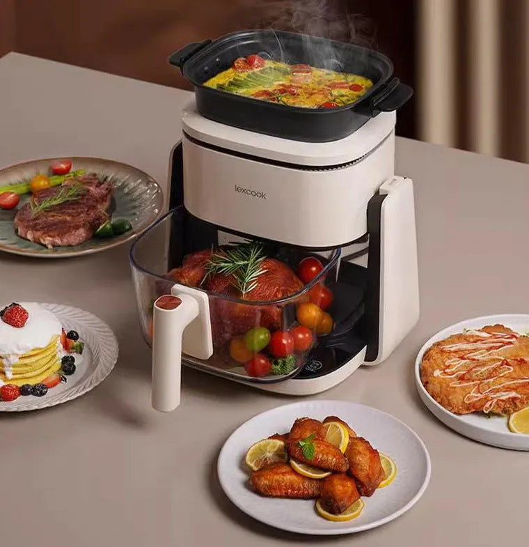 SJ- Customized Rotatable Air Fryer and Cooker with High Quality Transparent Glass