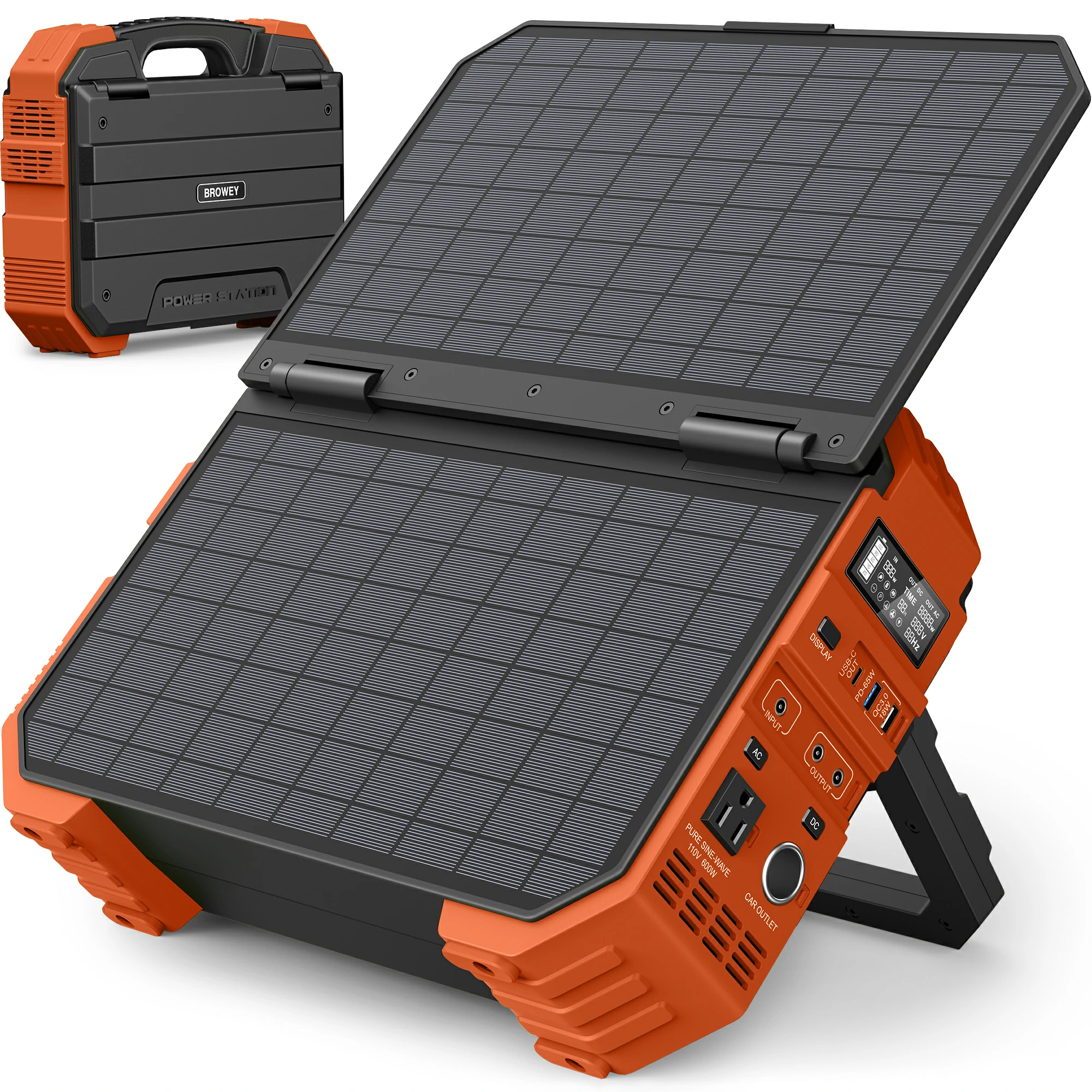 PD-Portable Power Station with Built-in Solar Panel