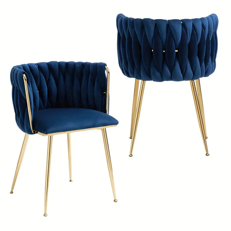 ✨ Set of 2 Woven Upholstered Dining Chairs – Modern &amp; Chic ✨